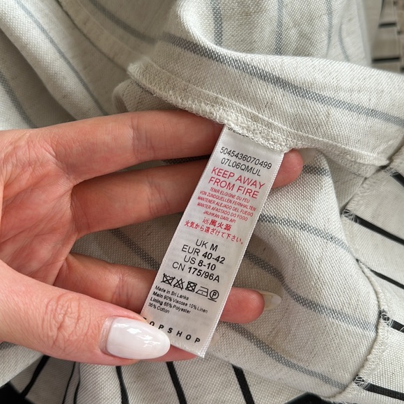 Topshop Striped Trench Coat with Pockets - Picture 7 of 7